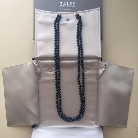 Double-Strand Black Pearl Necklace - Picture 1 of 9